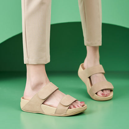 Sandalias de plataforma elásticas, cómodas, de talla grande y estilo deportivo ligero para mujer