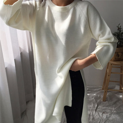 Oversized loose mid-length sweater