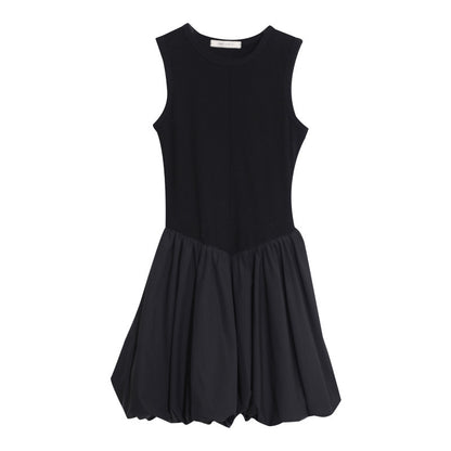 Women's Waist-tight Pettiskirt Knitted Stitching Vest Dress