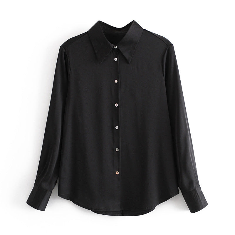 Simple style drape shirt