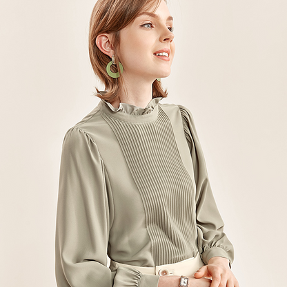 Long sleeve chiffon shirt