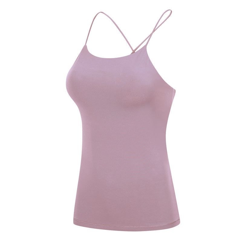 New solid color yoga vest women