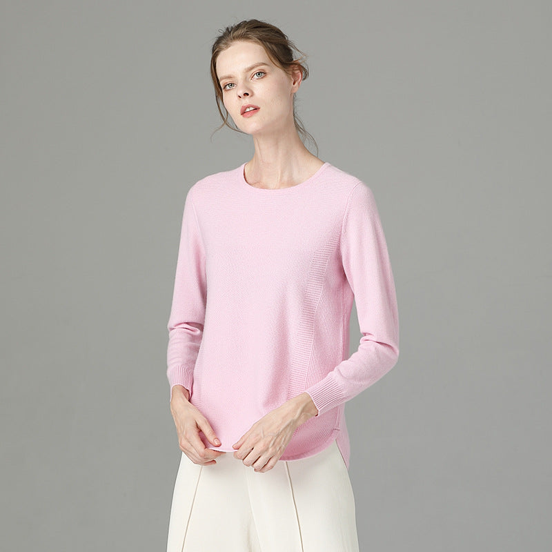 Round neck cashmere sweater