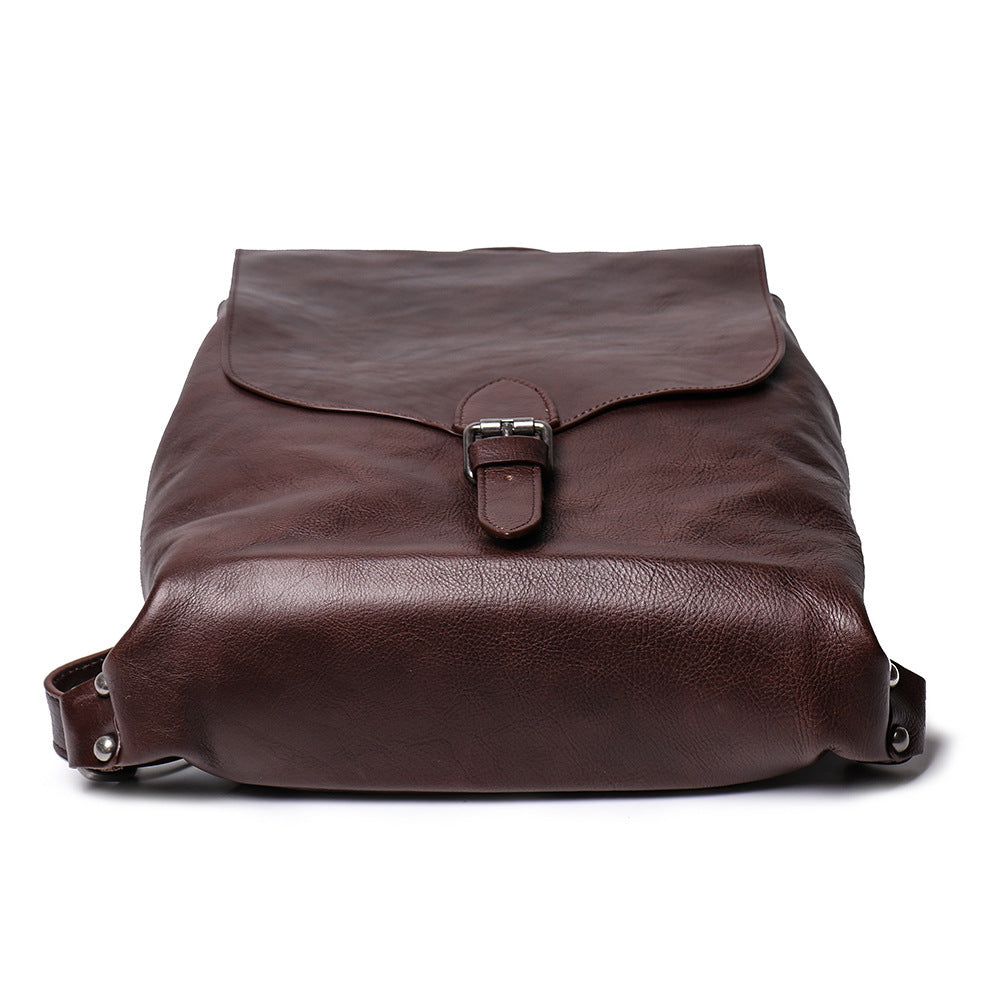 Men's Top Vegetable Tanned Cowhide Backpack