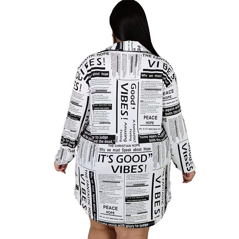 Newspaper print dress