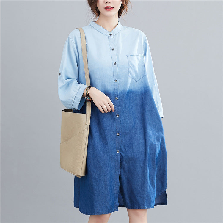 Gradient denim shirt