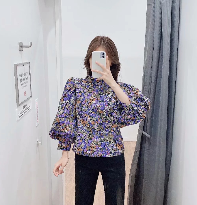 Women's Joker Thin Thin Turtleneck Print Shirt