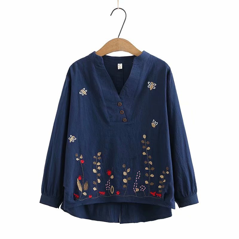 Nouveau Mode abeille broderie col en v tricolore pull