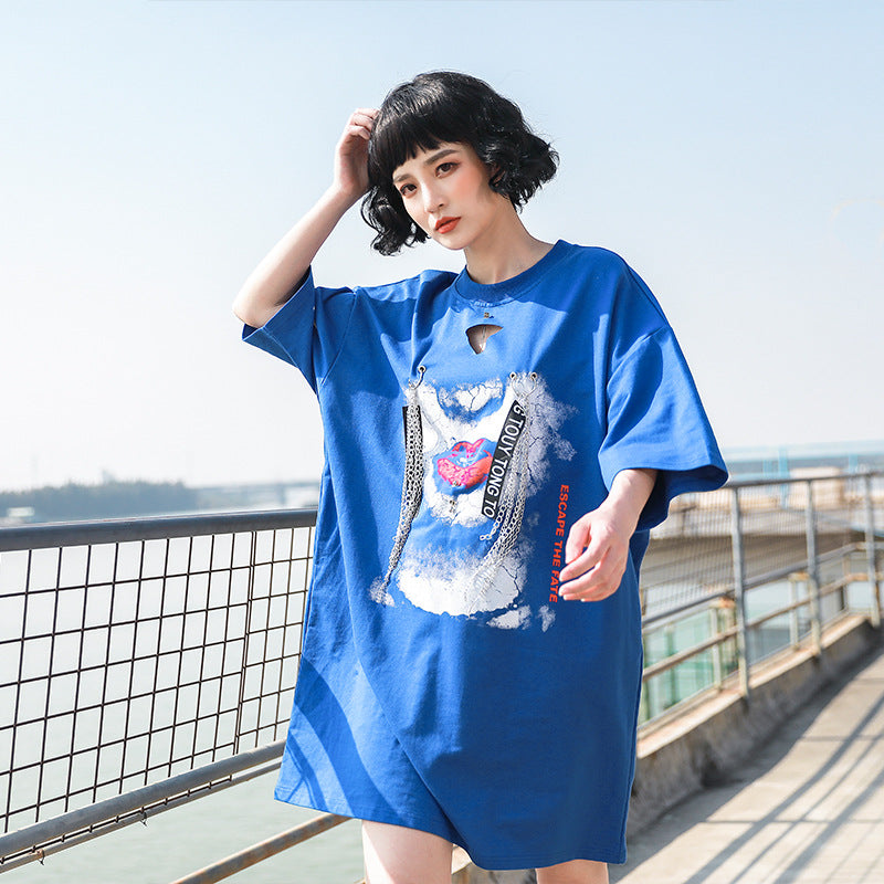 Jersey de moda de manga media para mujer hip-hop