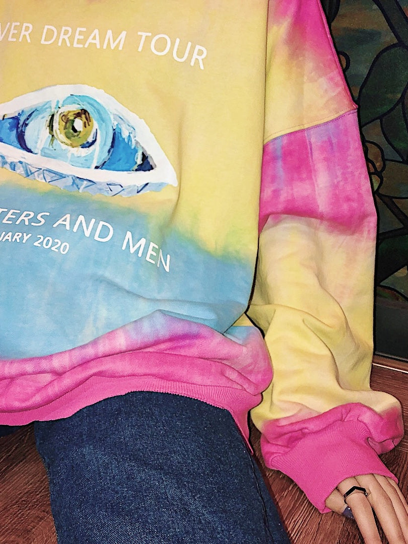 Sudadera oversize con letra de ojo 