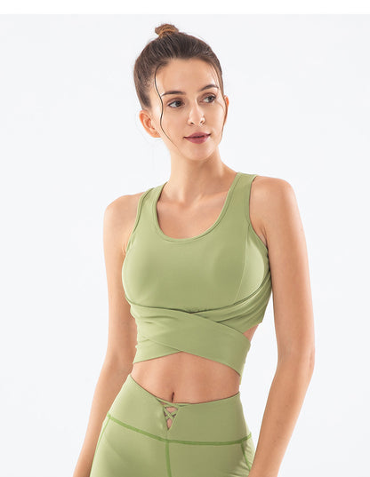 Soutien-gorge de sport de couleur unie pour femme