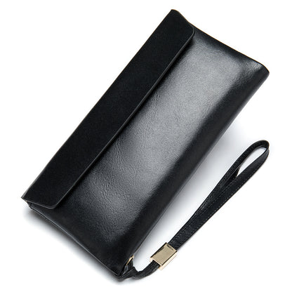 Soft Leather Wallet Korean Style Top Layer Cowhide Women's Mid-length