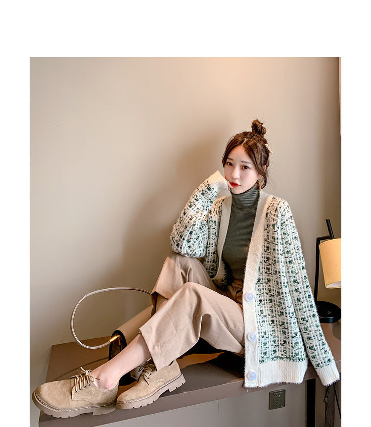 Net red small fragrant wind sweater coat women cardigan