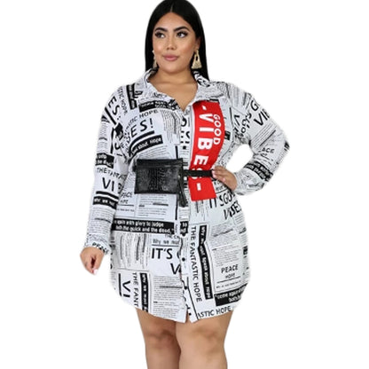 Newspaper print dress