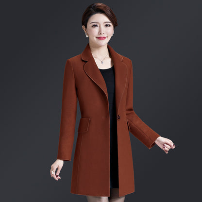 Middle-aged Women's Clothing Woolen Coat