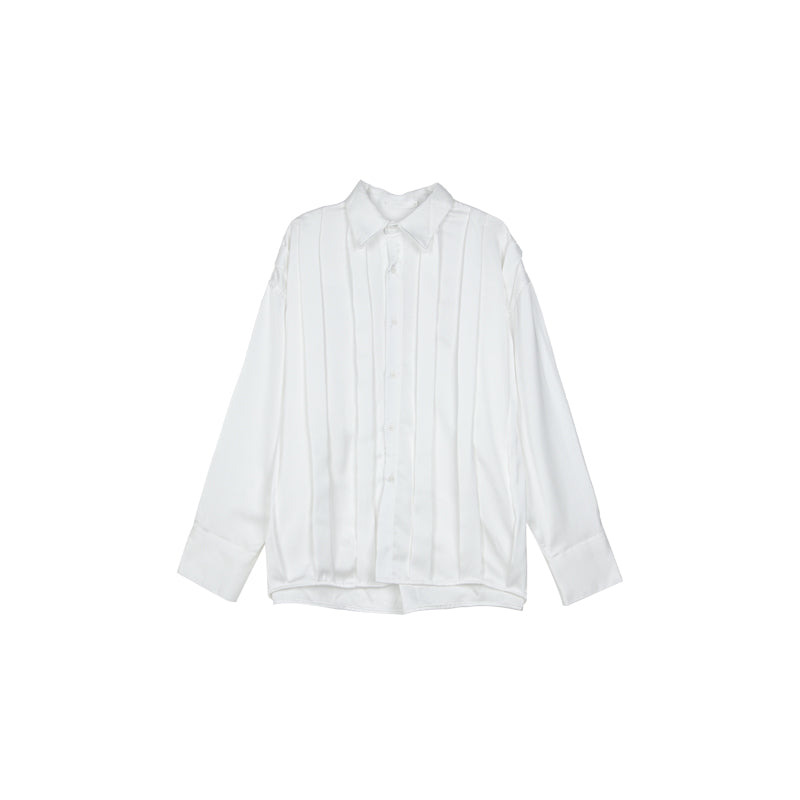 Small Pleated Texture Design Lapel Shirt