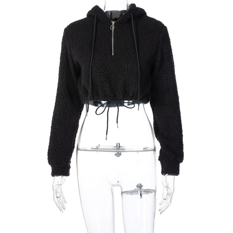 Sweatshirt Cropped Long-Sleeved Hooded Top