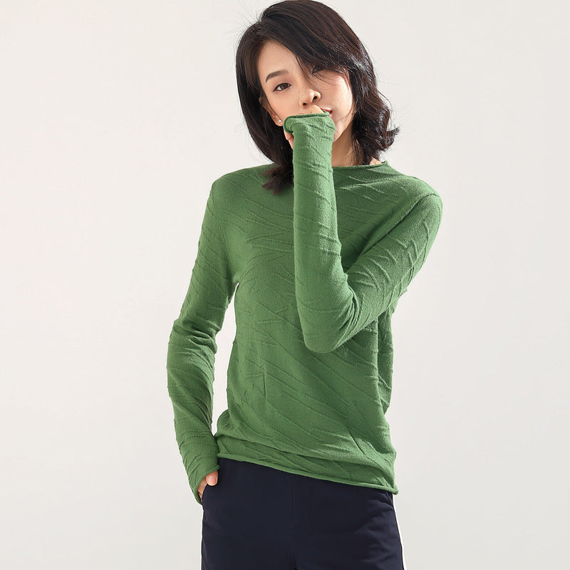 Solid color long sleeve bottoming sweater