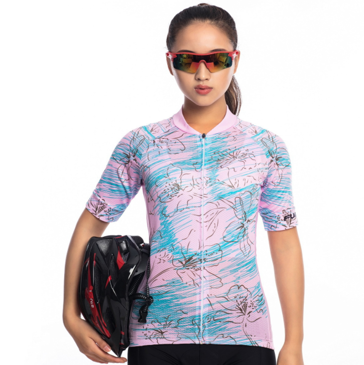 Maillot de cyclisme à manches courtes - PinkCherryBlossom