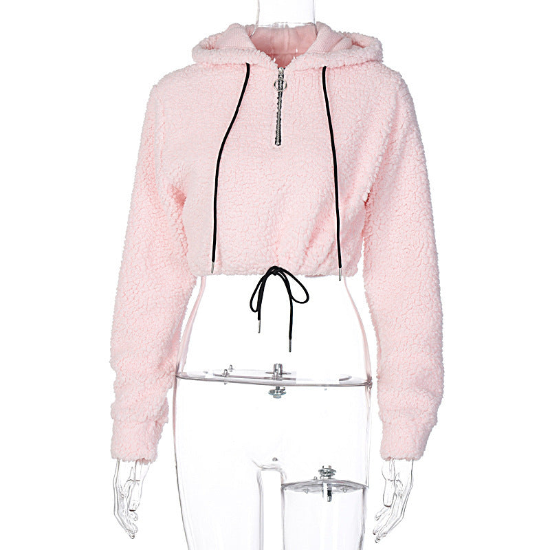 Sweatshirt Cropped Long-Sleeved Hooded Top