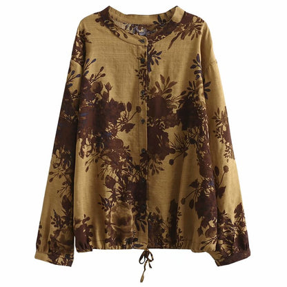 Ethnic Floral Printed Long Sleeve Shirt