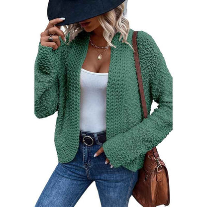 Simple Solid Color Outerwear Knitwear For Women