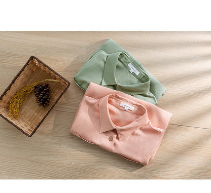 Linen Niche Casual Solid Color Shirt