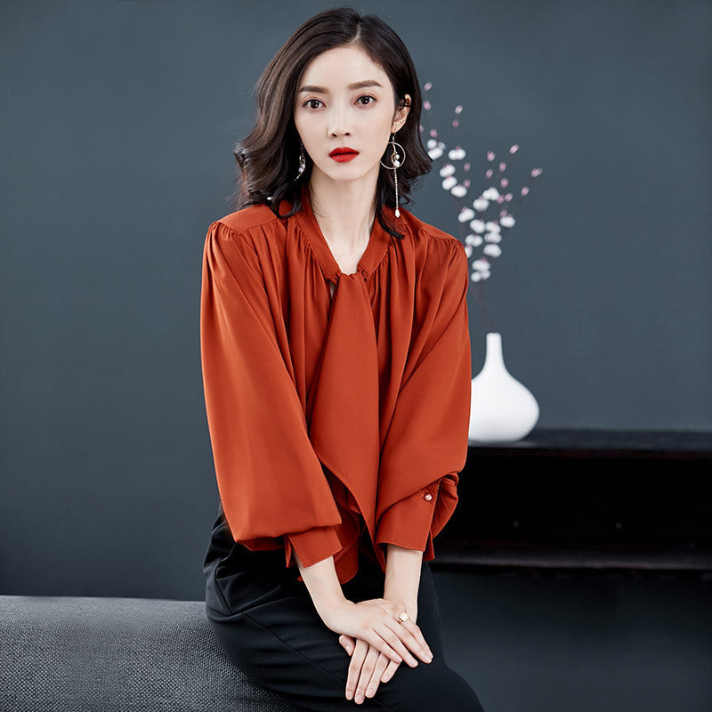 Chiffon Shirt Women's Long-sleeved Autumn Bottoming Shirt