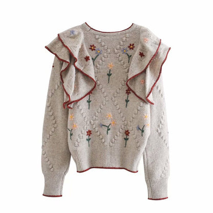 Women's jacket with embroidered knitted cardigan