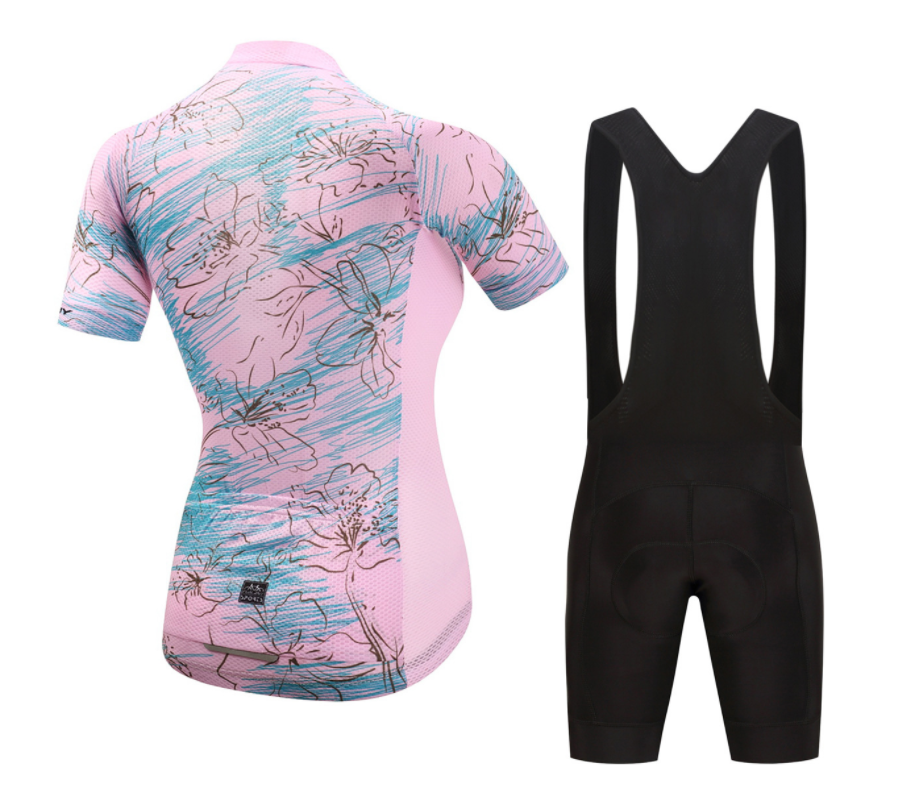 Short Sleeve Cycling Jersey - PinkCherryBlossom