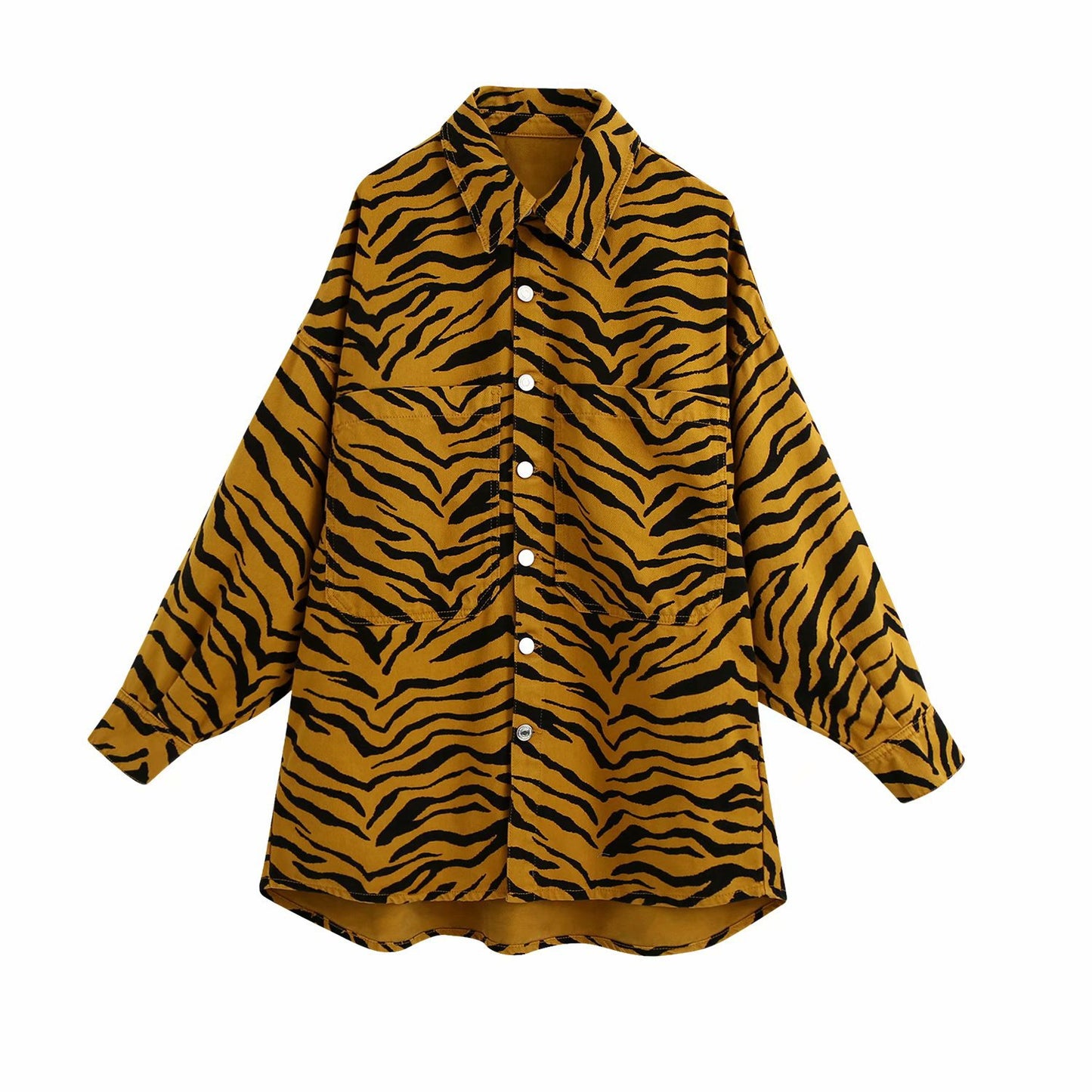 Loose animal print shirt