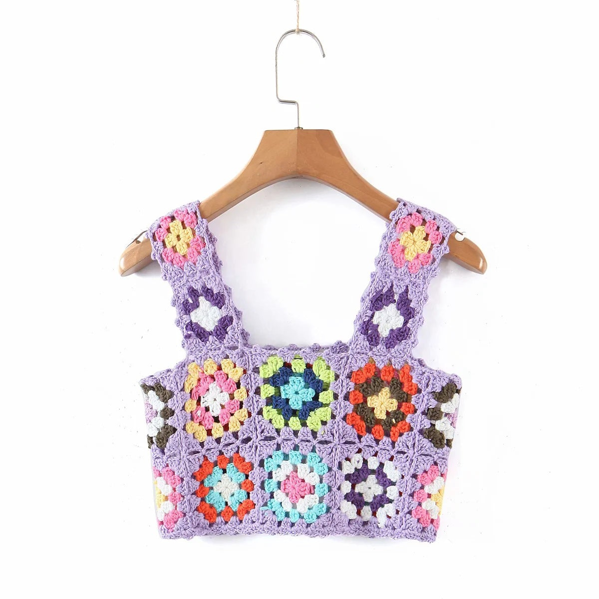 Knit Vest With Contrasting Colors On U Collar