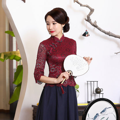 Costume Tang cheongsam, haut pour femme