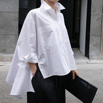 Loose Oversized Cloak Long Sleeve Irregular Shirt Fashion Top