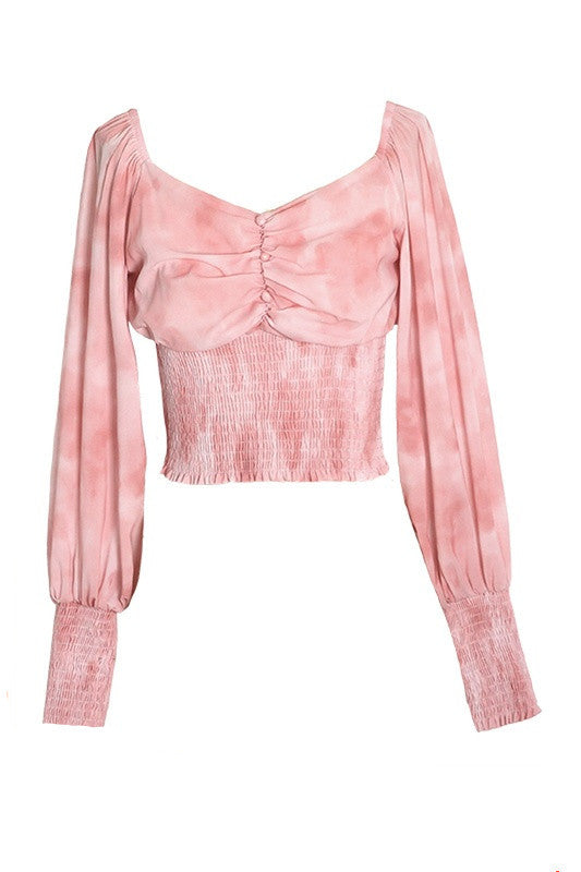 Blooming pink chiffon shirt