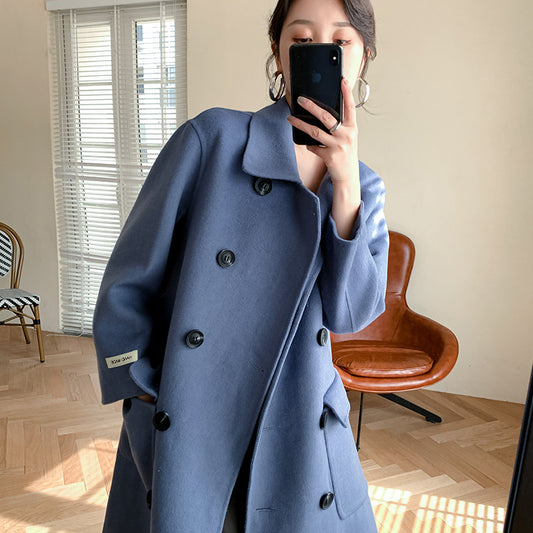 Cashmere coat women's long wool coate