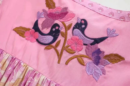 Mandarin duck embroidered shirt top