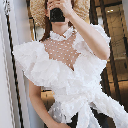 Lace ruffled shirt