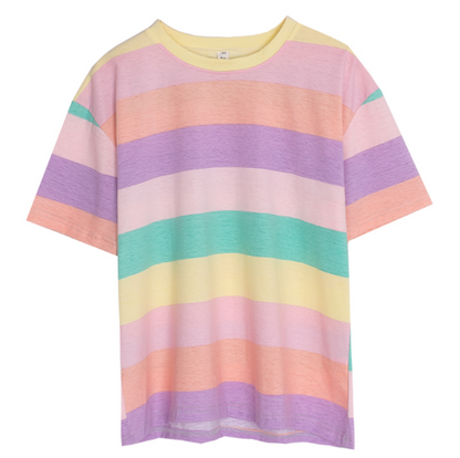 T-shirt rayé arc-en-ciel Wind