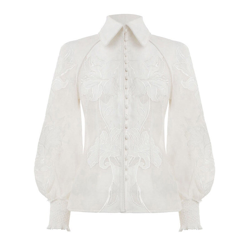 Lace embroidered shirt