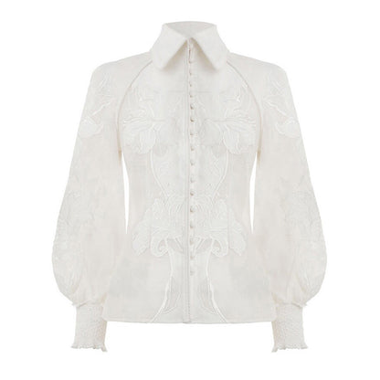 Lace embroidered shirt