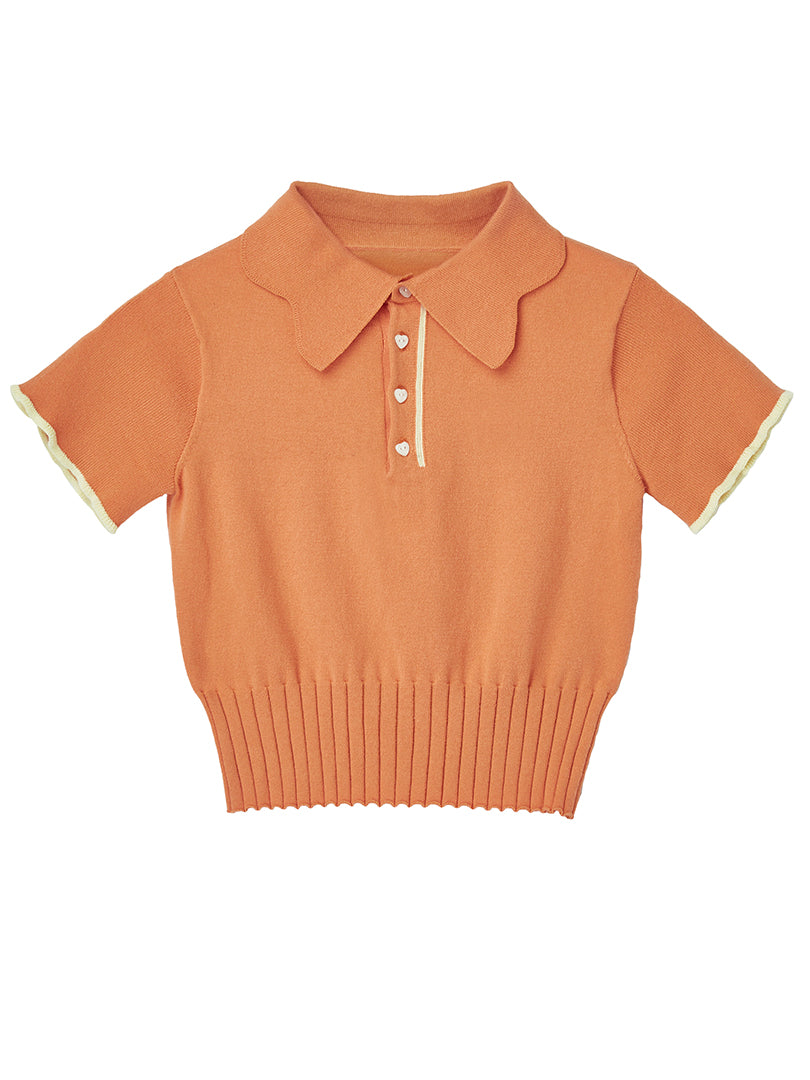 polo shirt knitted lapel T-shirt