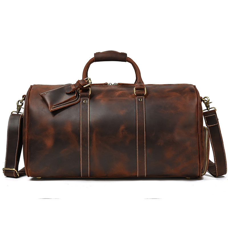 Retro Crazy Horse Leather Travel Men's Leather Luggage Bag