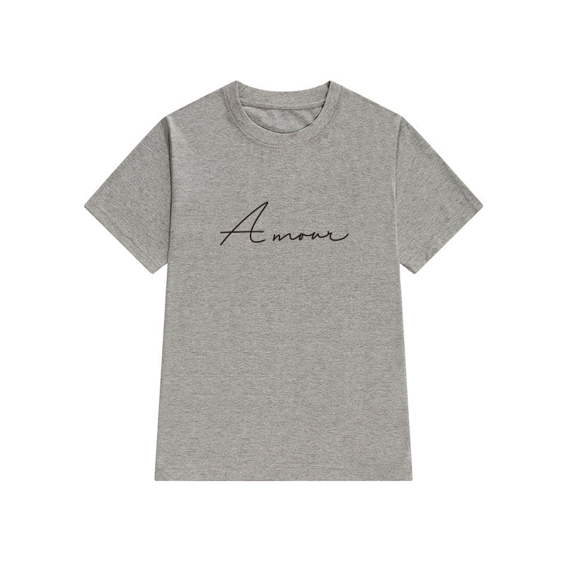 Handwritten French letters short sleeve top