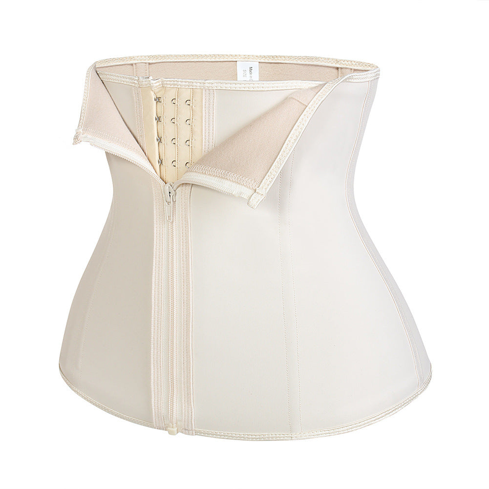 Corset en latex naturel double couche à 3 boutons + fermeture éclair