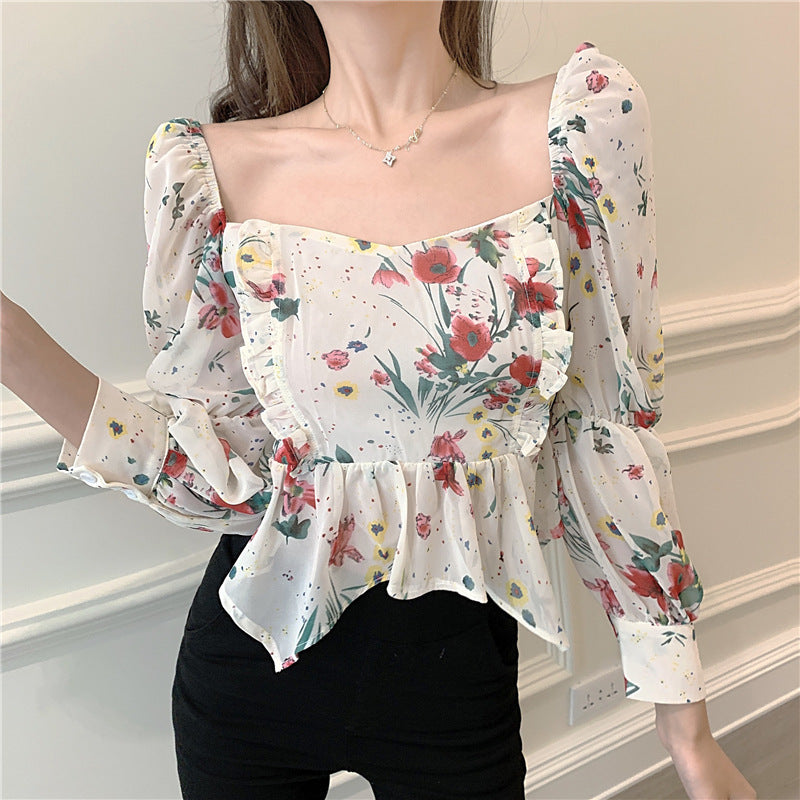 Printed Temperament Heavy Industry Trendy Top