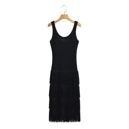 Ladies Tassel Knitted Sling Dress