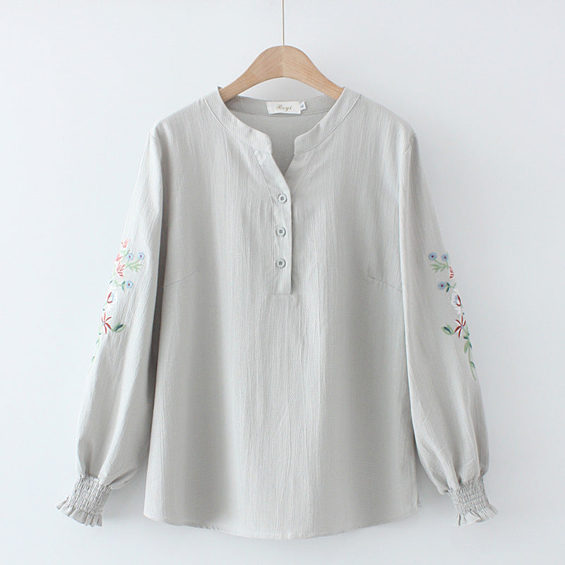 Early Spring New Casual Slim Embroidered Pullover Shirt