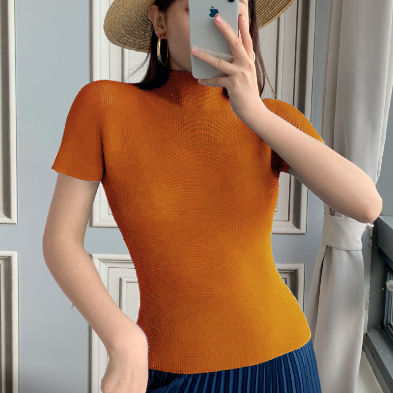 Women's Chiffon Shirt Temperament Half Neck Top