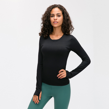 Long sleeve yoga suit with chest pad